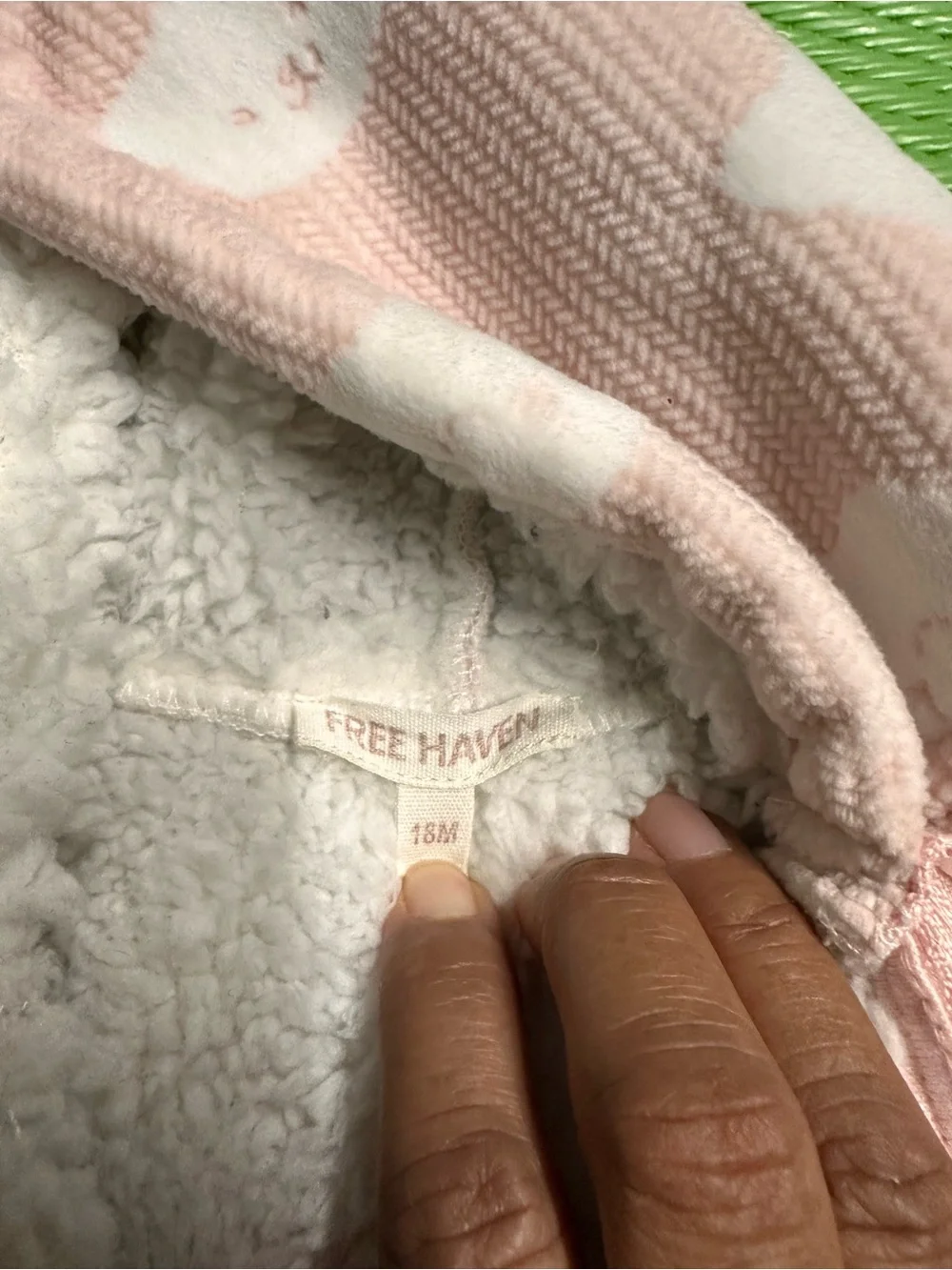 Free havenPink Hooded Baby Footie with Bear Faces